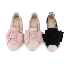 Bowknot flats loafers women ESPADRILLES SLIP ON SHOES